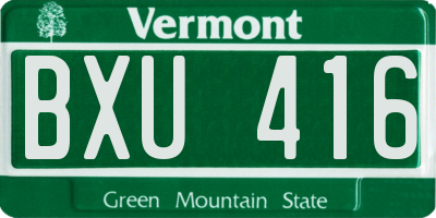 VT license plate BXU416