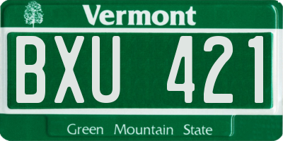 VT license plate BXU421