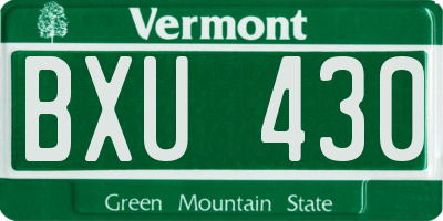 VT license plate BXU430
