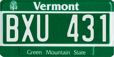 VT license plate BXU431