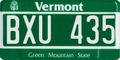 VT license plate BXU435