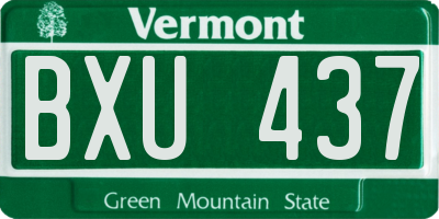 VT license plate BXU437