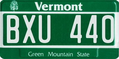 VT license plate BXU440