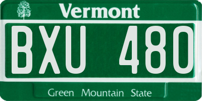 VT license plate BXU480