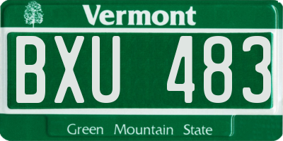 VT license plate BXU483