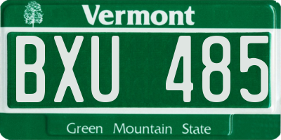 VT license plate BXU485