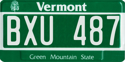 VT license plate BXU487