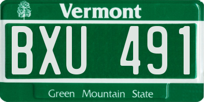 VT license plate BXU491