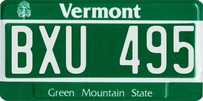 VT license plate BXU495
