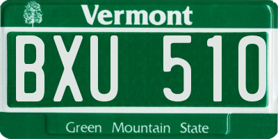 VT license plate BXU510