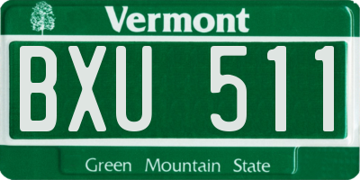 VT license plate BXU511
