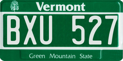 VT license plate BXU527