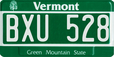 VT license plate BXU528
