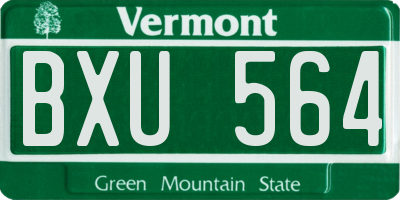 VT license plate BXU564