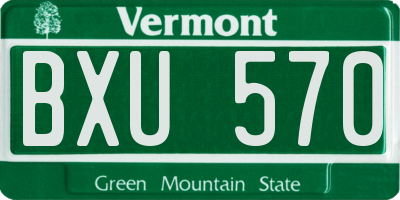 VT license plate BXU570