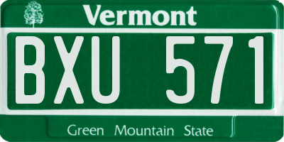 VT license plate BXU571