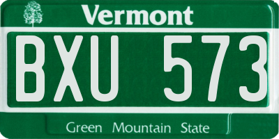VT license plate BXU573
