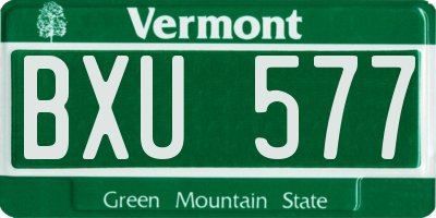VT license plate BXU577