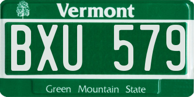 VT license plate BXU579