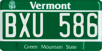 VT license plate BXU586