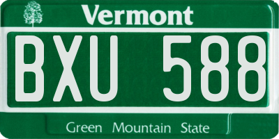 VT license plate BXU588