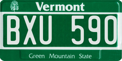 VT license plate BXU590
