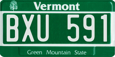 VT license plate BXU591