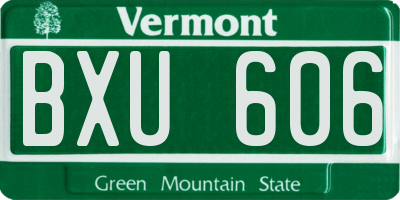 VT license plate BXU606