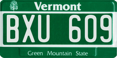 VT license plate BXU609