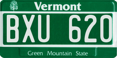 VT license plate BXU620