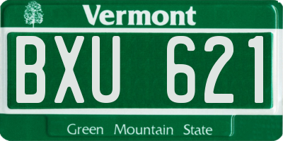VT license plate BXU621