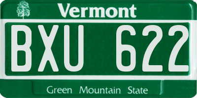 VT license plate BXU622