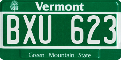 VT license plate BXU623