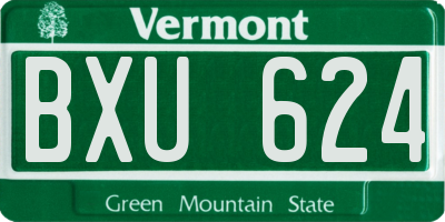 VT license plate BXU624