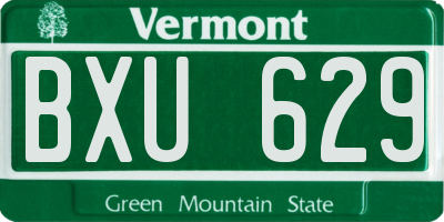 VT license plate BXU629