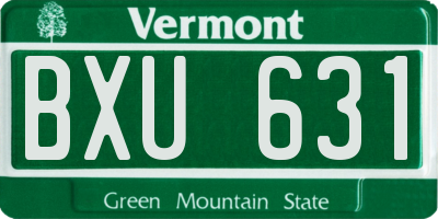 VT license plate BXU631