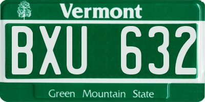 VT license plate BXU632