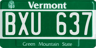 VT license plate BXU637