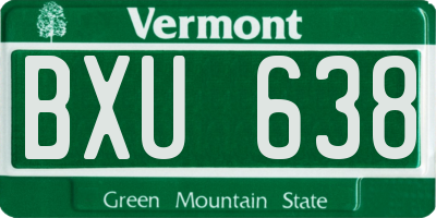 VT license plate BXU638