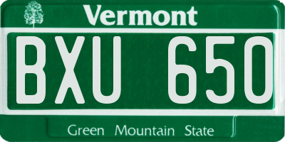 VT license plate BXU650