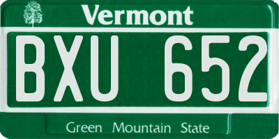 VT license plate BXU652