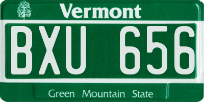 VT license plate BXU656
