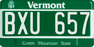 VT license plate BXU657