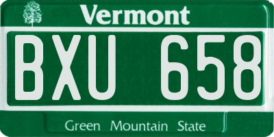 VT license plate BXU658