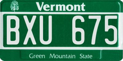 VT license plate BXU675