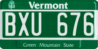 VT license plate BXU676