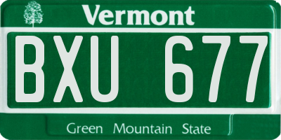 VT license plate BXU677