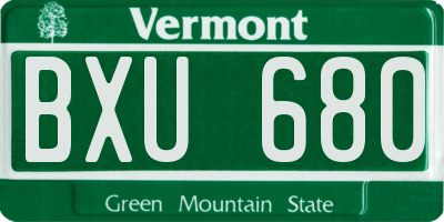 VT license plate BXU680