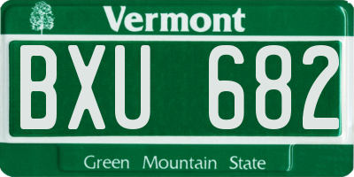 VT license plate BXU682