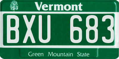 VT license plate BXU683